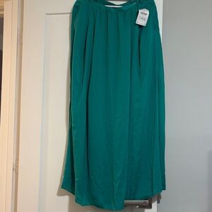 Zara Satin Teal Maxi Skirt - Women's Flowing Skirt size medium